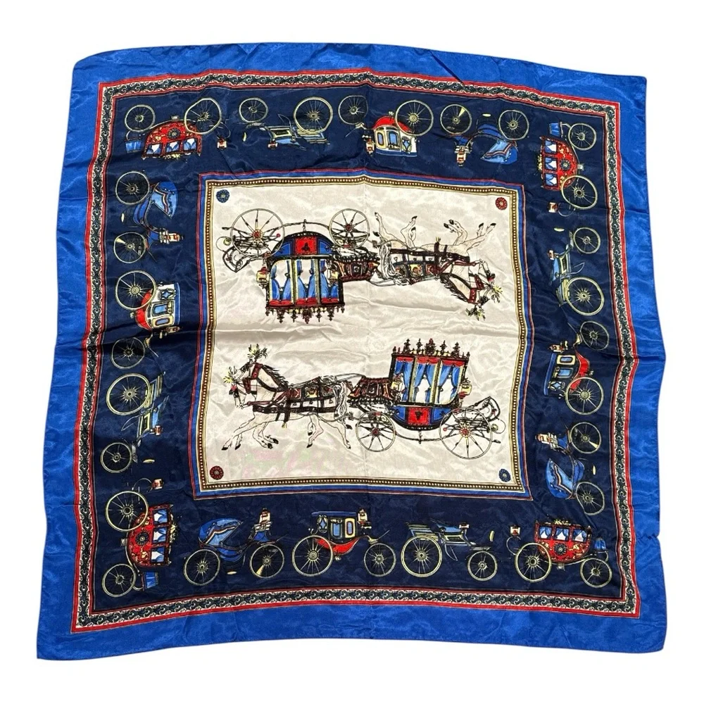 Horse and Carriage Print square Scarf